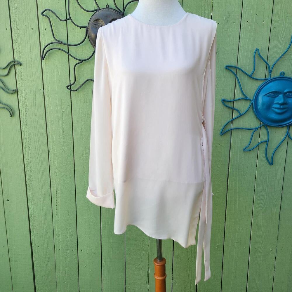 Forever 21 Ecru Georgette Tunic Blouse with Side Ties